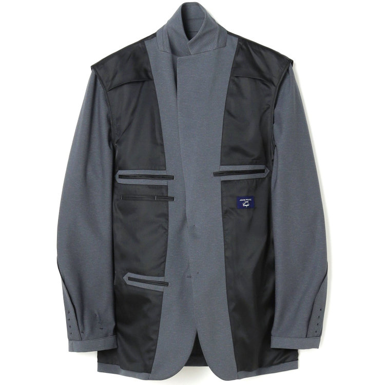 ＪＰ コンフォート 【JOHN PEARSE comfort navy】【春夏】機能性ポリエステル素材 2釦シングルジャケット/グレー/ULTRA MOVE/RIRANCHA/ウォッシャブル グレー中間