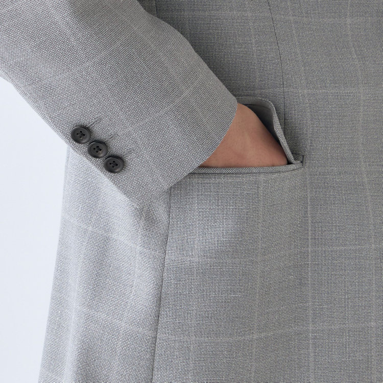 ドナートヴィンチ 【Donato Vinci Italy】【春夏】ウールリネンブレンド2釦シングルジャケット/グレー/NEW ZEALAND WOOL MIX グレー淡色