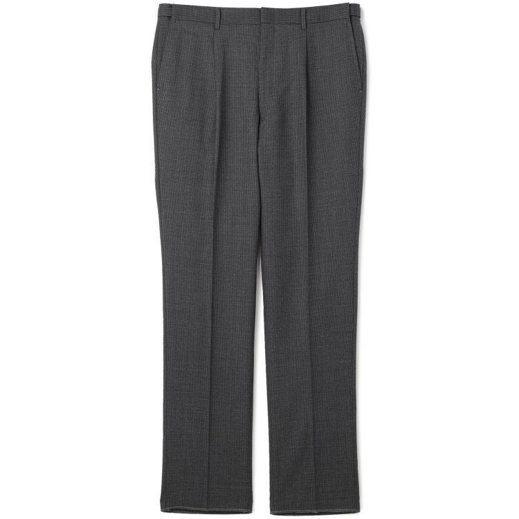 ソノタ（KONAKA用） 【L.O.X】【大きいサイズ】【秋冬】ウールブレンド 1タックパンツスラックス/グレー＆ブラック×ハウンドトゥース/ウエストアジャスター仕様/※裾上げ必要 グレー中間