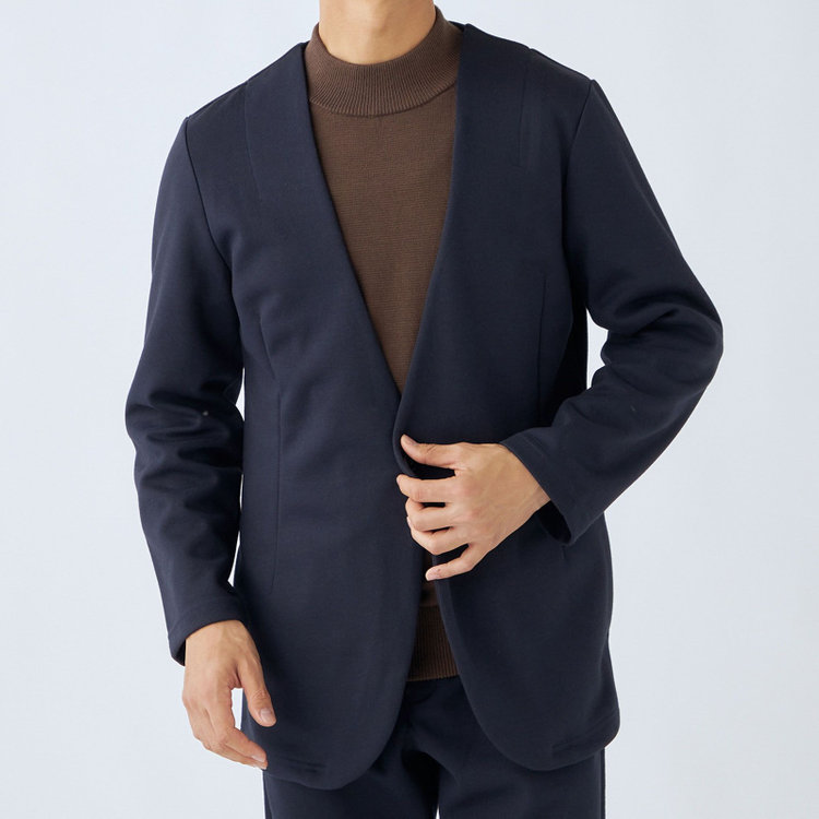 ＵＷＳ ＨＯＭＥ 【ULTRA WORK SUIT/HOME LINE】【秋冬】セットアップ1釦ノーカラージャケット/ネイビー ネイビー系(紺)