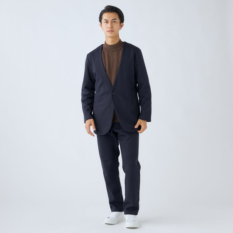 ＵＷＳ ＨＯＭＥ 【ULTRA WORK SUIT/HOME LINE】【秋冬】セットアップ1釦ノーカラージャケット/ネイビー ネイビー系(紺)
