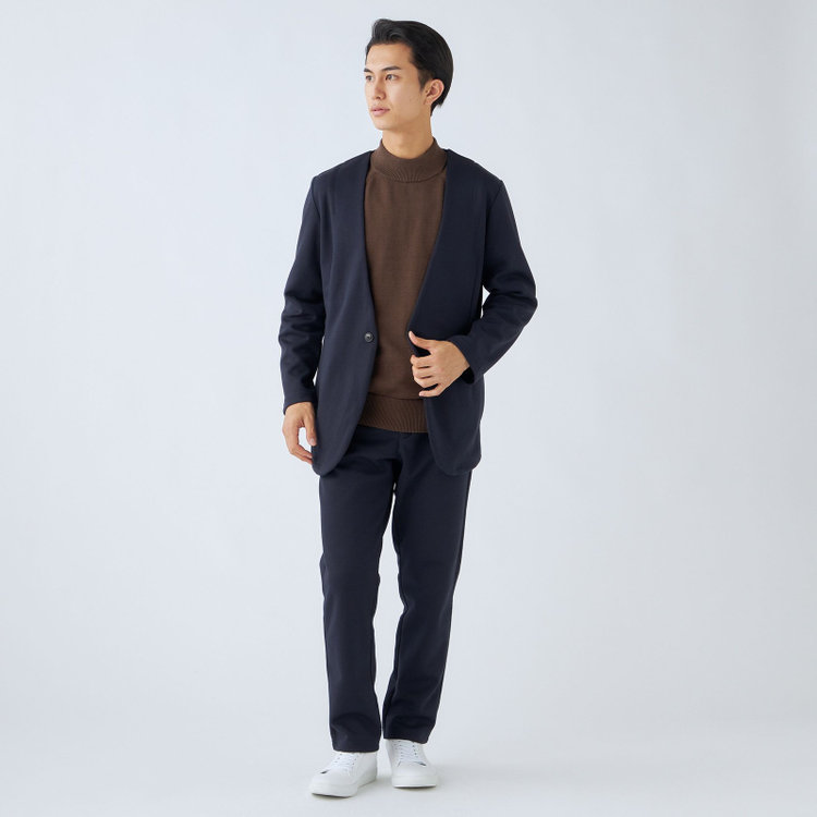 ＵＷＳ ＨＯＭＥ 【ULTRA WORK SUIT/HOME LINE】【秋冬】セットアップ1釦ノーカラージャケット/ネイビー ネイビー系(紺)