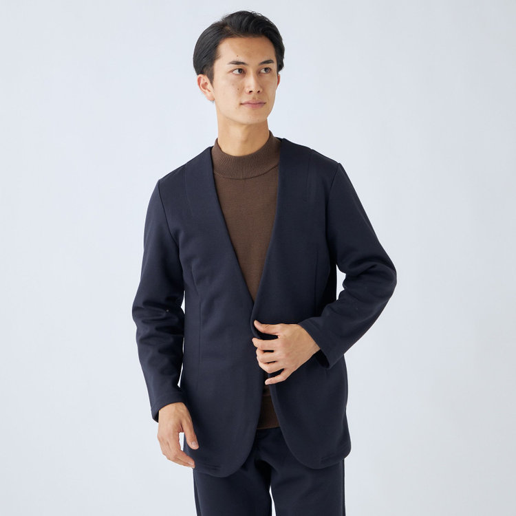 ＵＷＳ ＨＯＭＥ 【ULTRA WORK SUIT/HOME LINE】【秋冬】セットアップ1釦ノーカラージャケット/ネイビー ネイビー系(紺)