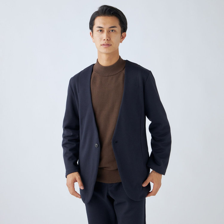 ＵＷＳ ＨＯＭＥ 【ULTRA WORK SUIT/HOME LINE】【秋冬】セットアップ1釦ノーカラージャケット/ネイビー ネイビー系(紺)