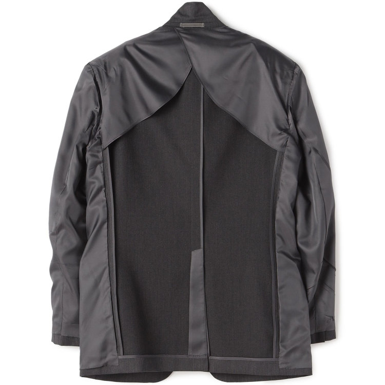 ＪＰセレクトライン 【JOHN PEARSE Black SELECT LINE】【秋冬】スペアパンツ付き/2釦シングルスーツ 0タック/グレー×ストライプ/RAIN SUIT グレー濃色