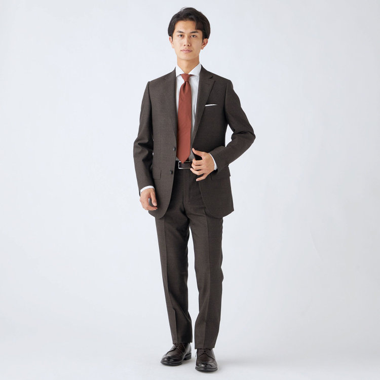 ドナートヴィンチウォモ 【Donato Vinci Italy UOMO】【秋冬】2釦シングルスーツ 0タック/ブラウン/NEW ZEALAND WOOL/REAL BROWN/SustainaBee Wool/※裾上げ必要 茶中間