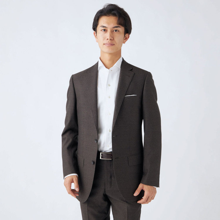 ドナートヴィンチウォモ 【Donato Vinci Italy UOMO】【秋冬】2釦シングルスーツ 0タック/ブラウン/NEW ZEALAND WOOL/REAL BROWN/SustainaBee Wool/※裾上げ必要 茶中間