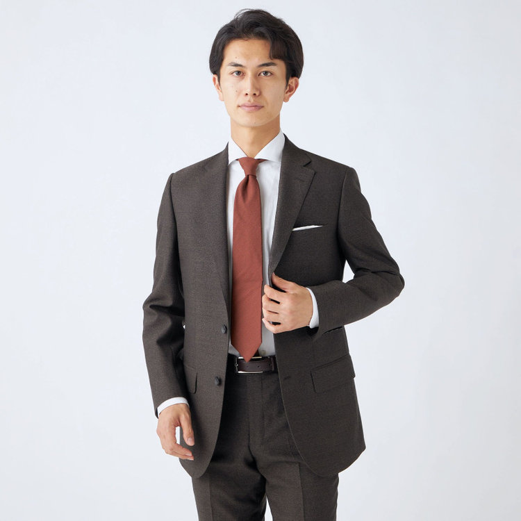ドナートヴィンチウォモ 【Donato Vinci Italy UOMO】【秋冬】2釦シングルスーツ 0タック/ブラウン/NEW ZEALAND WOOL/REAL BROWN/SustainaBee Wool/※裾上げ必要 茶中間