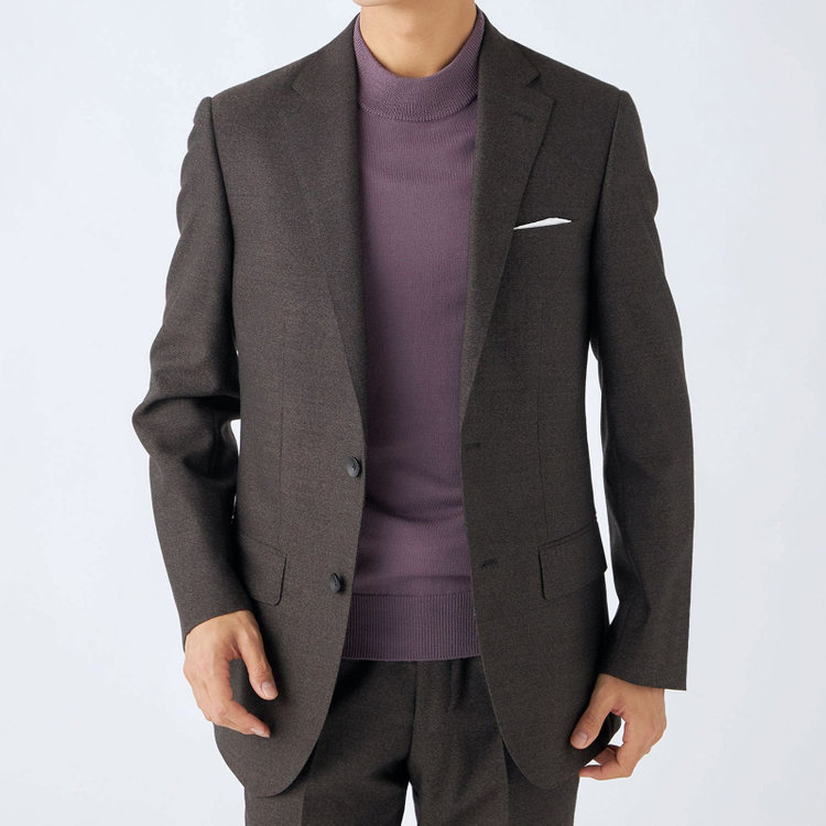 ドナートヴィンチウォモ 【Donato Vinci Italy UOMO】【秋冬】2釦シングルスーツ 0タック/ブラウン/NEW ZEALAND WOOL/REAL BROWN/SustainaBee Wool/※裾上げ必要 茶中間