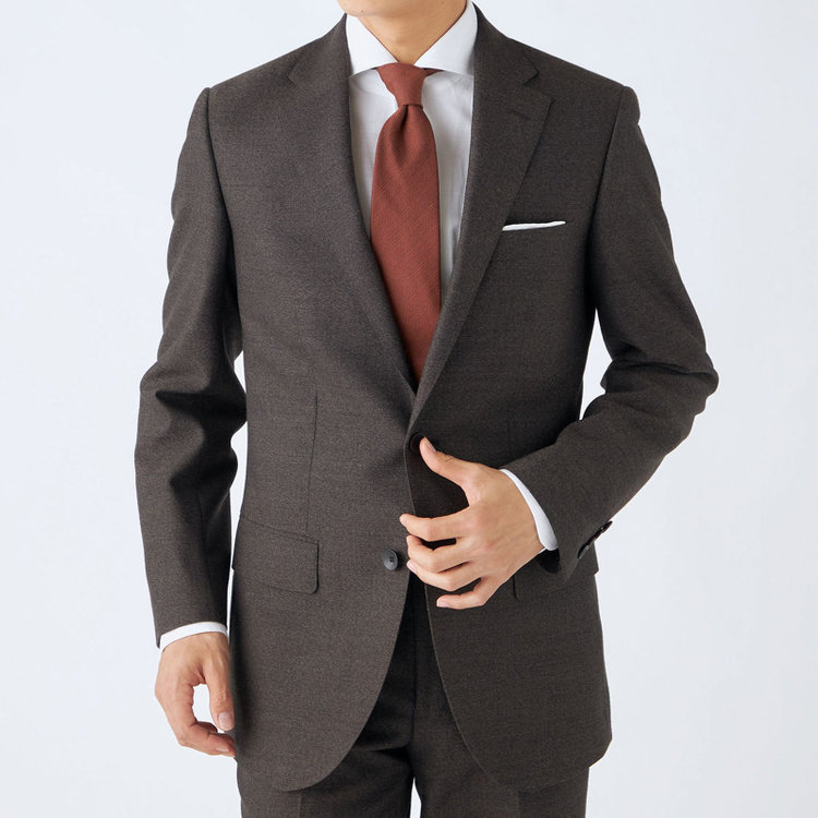ドナートヴィンチウォモ 【Donato Vinci Italy UOMO】【秋冬】2釦シングルスーツ 0タック/ブラウン/NEW ZEALAND WOOL/REAL BROWN/SustainaBee Wool/※裾上げ必要 茶中間
