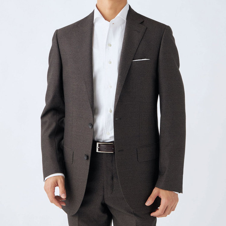 ドナートヴィンチウォモ 【Donato Vinci Italy UOMO】【秋冬】2釦シングルスーツ 0タック/ブラウン/NEW ZEALAND WOOL/REAL BROWN/SustainaBee Wool/※裾上げ必要 茶中間