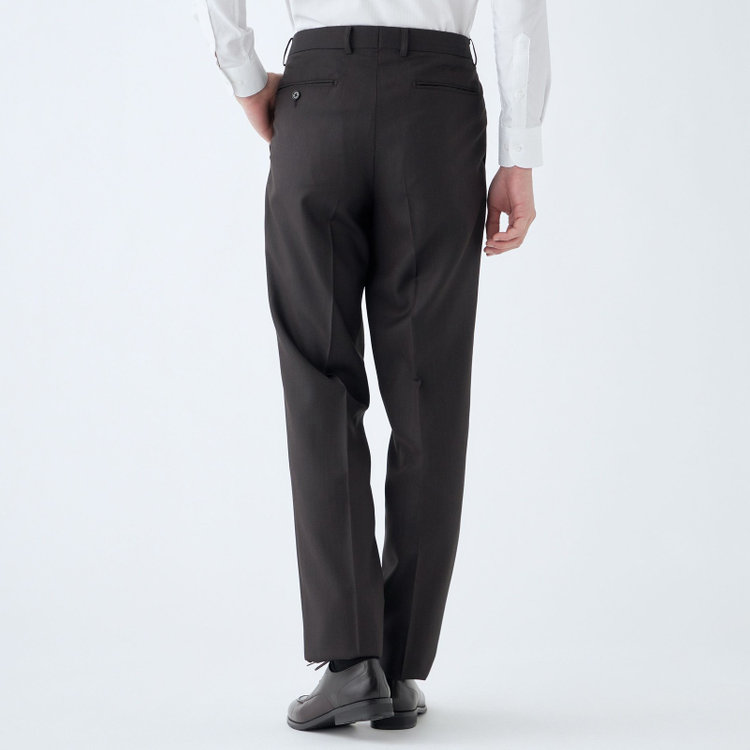 ＫＡＮＳＡＩＭＡＮ 【KANSAIMAN collection】【秋冬】2釦シングルスーツ ショートタック/ブラウン×ピンヘッド/REAL BROWN COLLECTION/NEW ZEALAND WOOL SHOWER CLEAN/SustainaBee Wool 茶中間