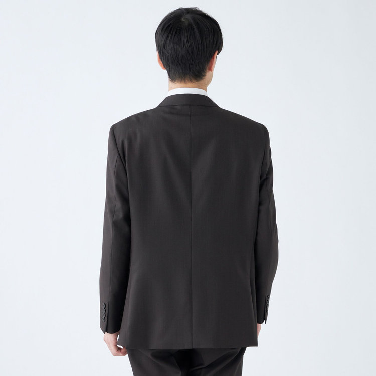 ＫＡＮＳＡＩＭＡＮ 【KANSAIMAN collection】【秋冬】2釦シングルスーツ ショートタック/ブラウン×ピンヘッド/REAL BROWN COLLECTION/NEW ZEALAND WOOL SHOWER CLEAN/SustainaBee Wool 茶中間