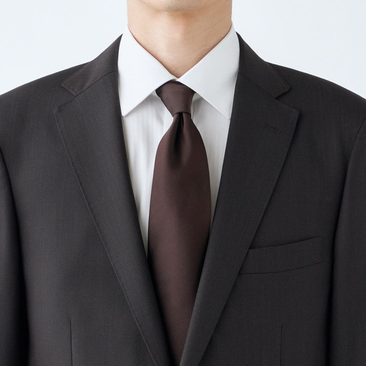 ＫＡＮＳＡＩＭＡＮ 【KANSAIMAN collection】【秋冬】2釦シングルスーツ ショートタック/ブラウン×ピンヘッド/REAL BROWN COLLECTION/NEW ZEALAND WOOL SHOWER CLEAN/SustainaBee Wool 茶中間