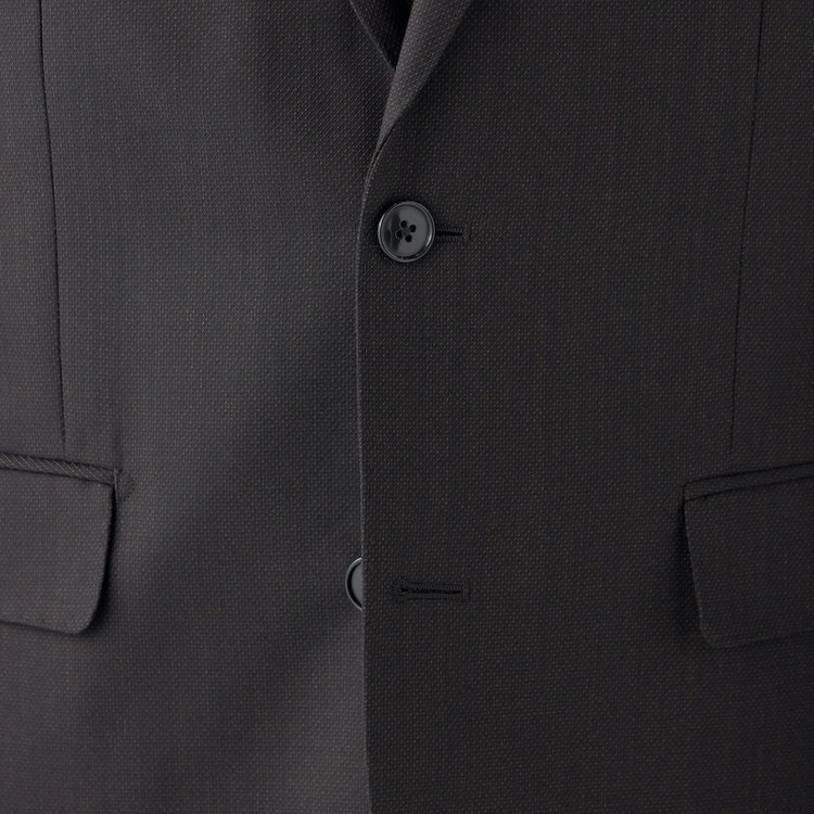 ＫＡＮＳＡＩＭＡＮ 【KANSAIMAN collection】【秋冬】2釦シングルスーツ ショートタック/ブラウン×ピンヘッド/REAL BROWN COLLECTION/NEW ZEALAND WOOL SHOWER CLEAN/SustainaBee Wool 茶中間