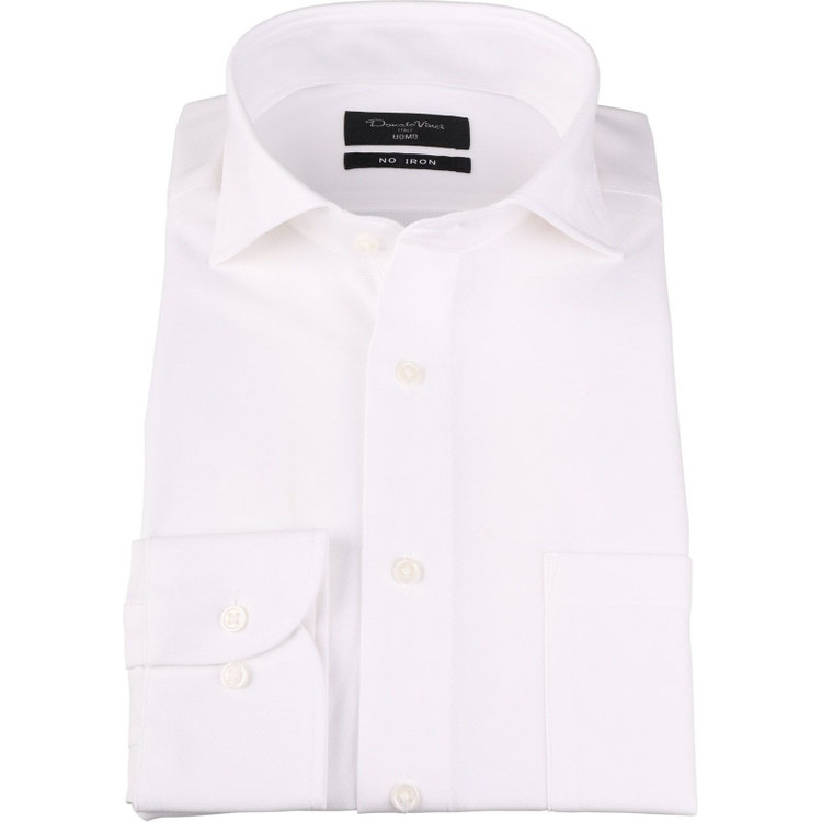 KONAKA　アウトレット 【WEB限定/OUTLET/汚れ・キズ等有】【Donato Vinci Italy Uomo】【ノーアイロン】ワイドカラードレスワイシャツ/ホワイト×ドビーツイル/ULTRA MOVE/ニット素材 ホワイト系(白)