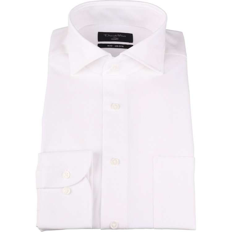 KONAKA　アウトレット 【WEB限定/OUTLET/汚れ・キズ等有】【Donato Vinci Italy Uomo】【ノーアイロン】ワイドカラードレスワイシャツ/ホワイト×ドビーツイル/ULTRA MOVE/ニット素材 ホワイト系(白)