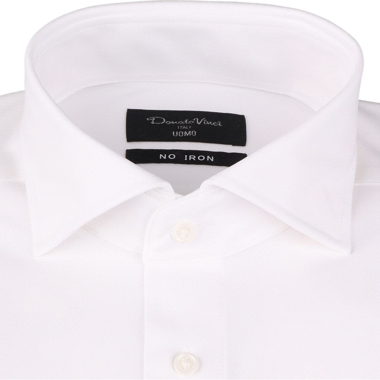 KONAKA　アウトレット 【WEB限定/OUTLET/汚れ・キズ等有】【Donato Vinci Italy Uomo】【ノーアイロン】ワイドカラードレスワイシャツ/ホワイト×ドビーツイル/ULTRA MOVE/ニット素材 ホワイト系(白)