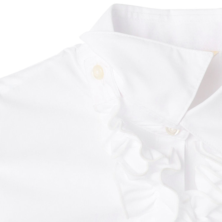 KONAKA　アウトレット 【WEB限定/OUTLET/汚れ・キズ等有】【NATURAL BEAUTY】ギャザー＆フリル取り外しブラウス/ホワイト×ドビードット 白