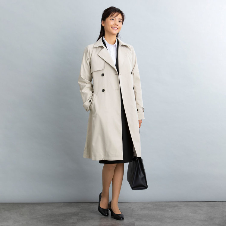 ナチュラル　ビューティー 【NATURAL BEAUTY】ダブルトレンチベルテッドコート/ベージュ 茶淡色