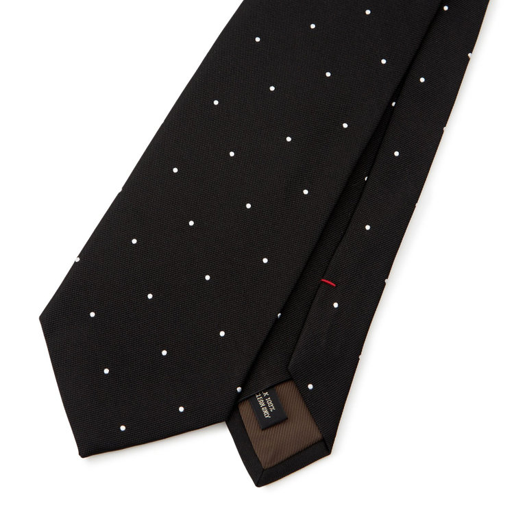 ドナートヴィンチ 【名品】【Donato Vinci Italy】シルクドットネクタイ 8.5cm;幅/ブラック/MADE IN JAPAN その他