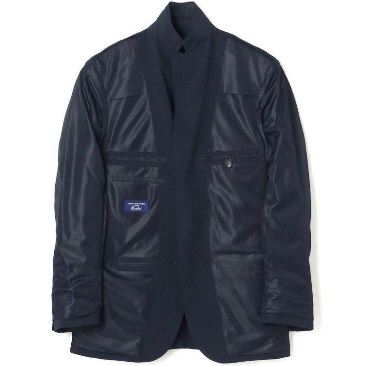 ＪＰ コンフォート 【JOHN PEARSE comfort navy】【春夏】機能性ポリエステル素材 2釦シングルジャケット/ネイビー/ULTRA MOVE/BREATH EFFECT AIR/ウォッシャブル 紺濃色