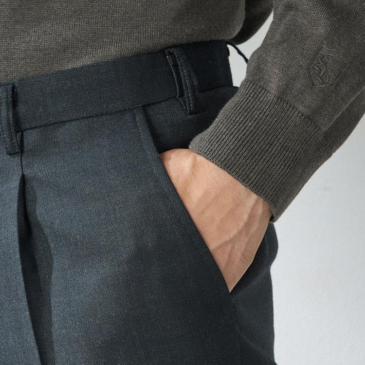 スタンリーブラッカ 【stanley blacker new york】【秋冬】ストレッチパンツ/裾上げ必要 黄淡色