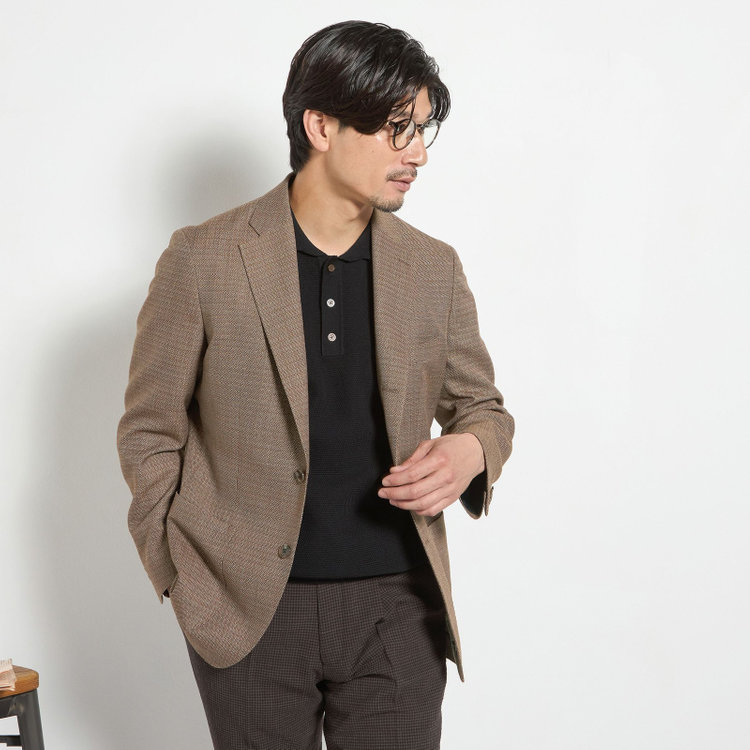 スタンリーブラッカ  【stanley blacker new york】【春夏】3釦段返りジャケット/ブラウン 茶中間