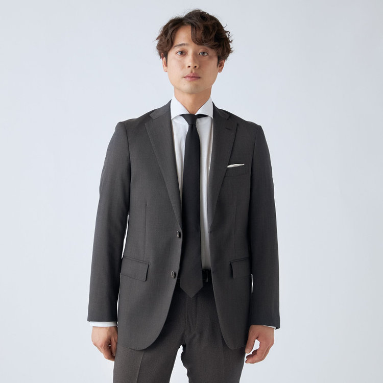 ＪＰ コンフォート  【ULTRA MOVE CROSS】【JOHN PEARSE comfort】【年間】2釦シングルジャケット/グレー×カルゼ グレー濃色