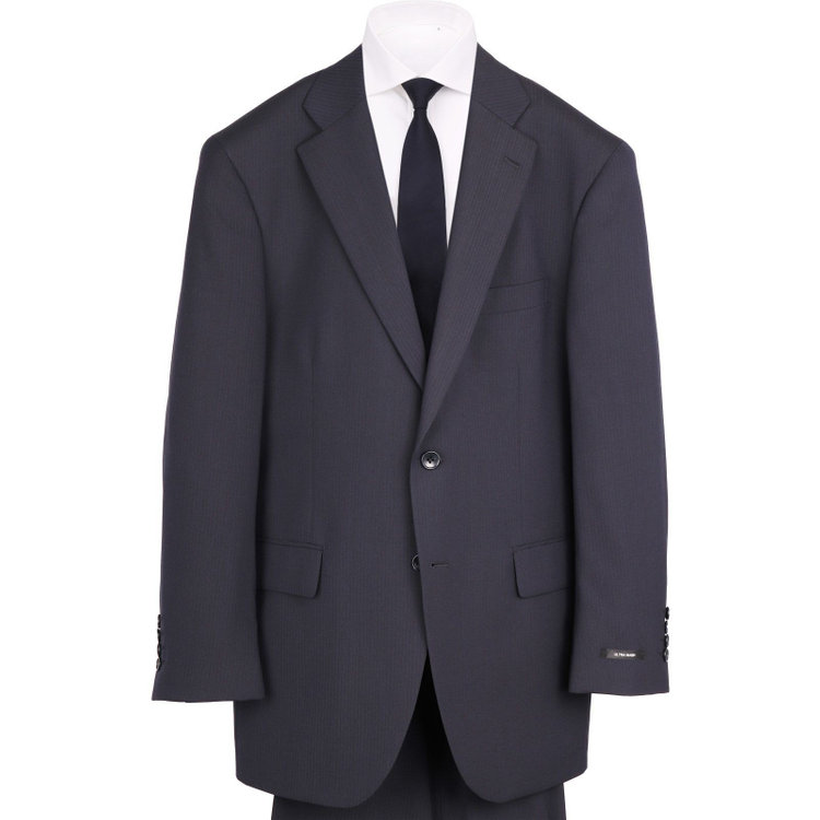 トゥルートップ 【TRUE TOP】【春夏】2釦シングルスーツ 1タック/ネイビー×シャドーストライプ/ULTRA WASH ネイビー系(紺)