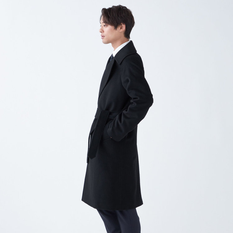 ソノタ（KONAKA用） カシミヤアンゴラブレンドダブルラグランベルテッドコート/ブラック 黒