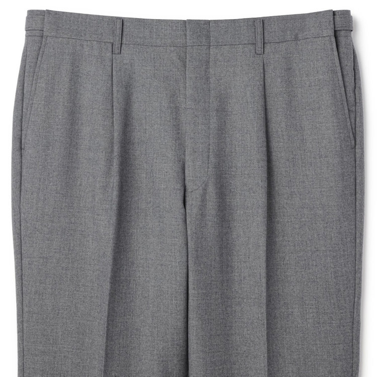 ソノタ（KONAKA用） 【L.O.X】【大きいサイズ】【秋冬】ウールブレンド 1タックパンツスラックス/ライトグレー/ウエストアジャスター仕様/※裾上げ必要 グレー淡色