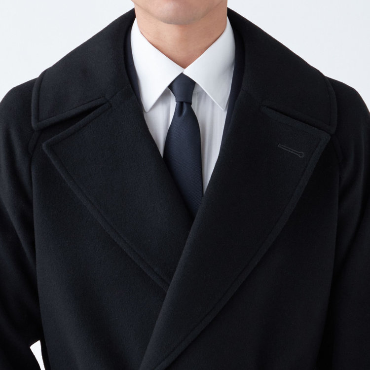 ソノタ（KONAKA用） カシミヤアンゴラブレンドダブルラグランベルテッドコート/ブラック 黒