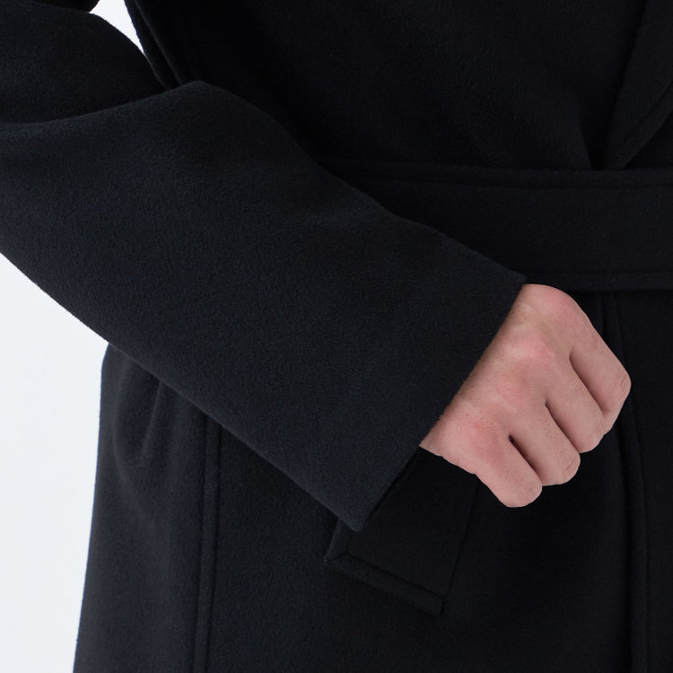 ソノタ（KONAKA用） カシミヤアンゴラブレンドダブルラグランベルテッドコート/ブラック 黒