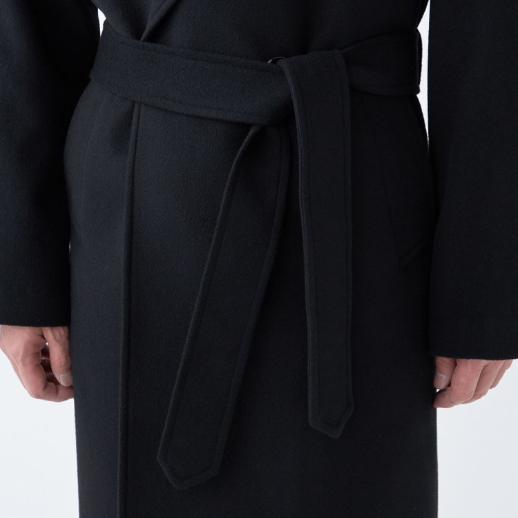 ソノタ（KONAKA用） カシミヤアンゴラブレンドダブルラグランベルテッドコート/ブラック 黒