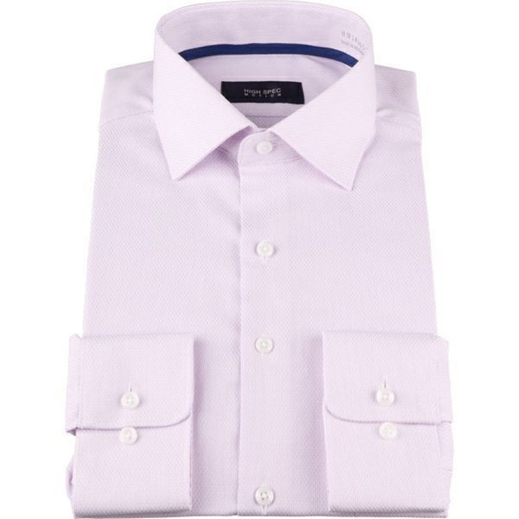 KONAKA　アウトレット 【WEB限定/OUTLET/汚れ・キズ等有】【HIGH SPEC MOTION】【形態安定】【ストレッチ】ワイドカラードレスワイシャツ/パープル×ドビー/LYCRA パープル系(紫)