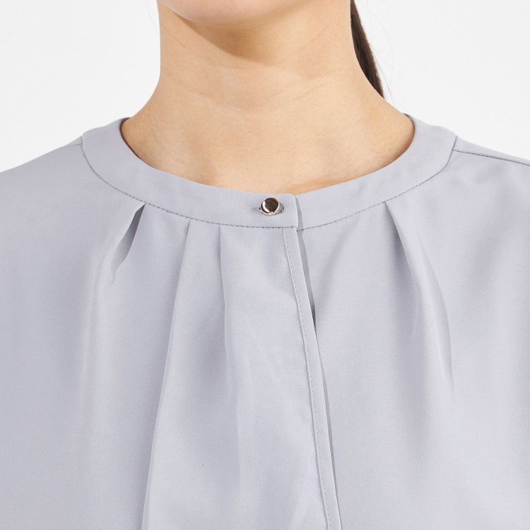 ナチュラル　ビューティー 【NATURAL BEAUTY】ボウタイブラウス/ブルーグレー グレー中間