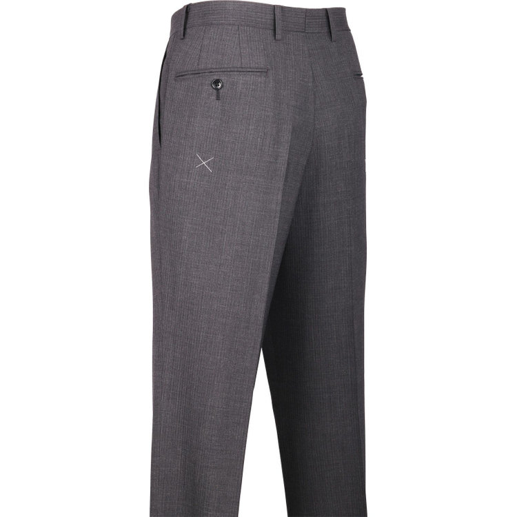 トゥルートップ 【TRUE TOP】【春夏】2釦シングルスーツ 1タック/グレー×ストライプ/ULTRA WASH グレー系(灰)