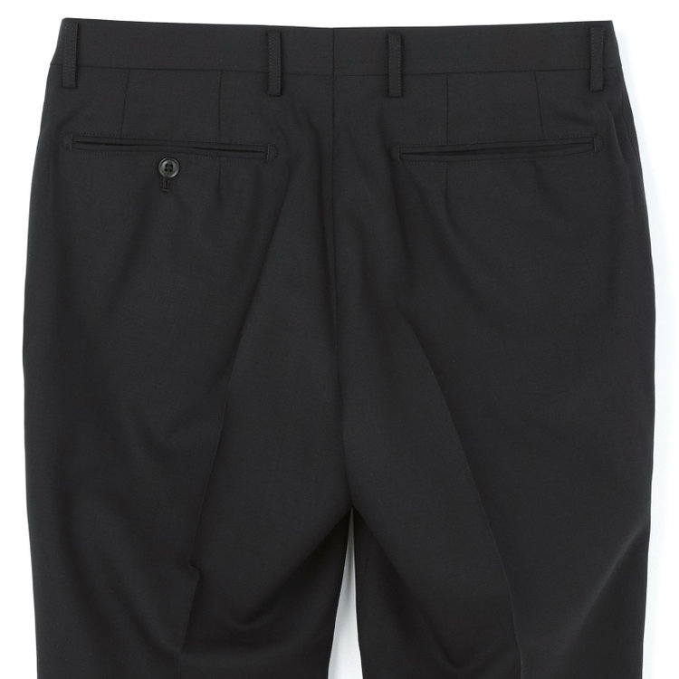 ジョンピアース 【JOHN PEARSE Black SELECT LINE】【年間】0タックパンツ/ブラック×ソリッド/ULTRA TOUGH S/SHOWER CLEAN/※裾直し必要 黒