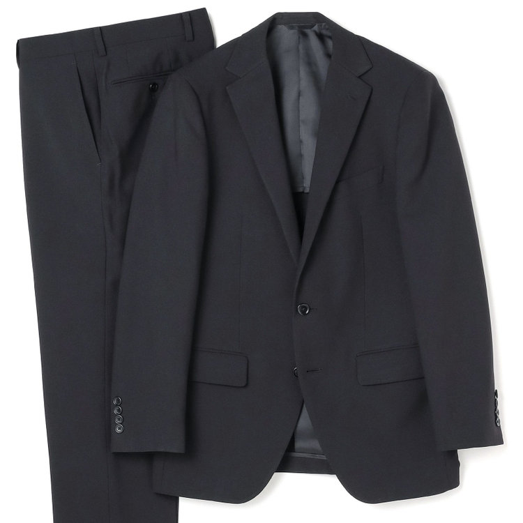 ハイスペックモーション 【HIGH SPEC MOTION】【年間】2釦シングルスーツ 0タック/ブラック/ウォシャブル/※裾上げ必要 黒