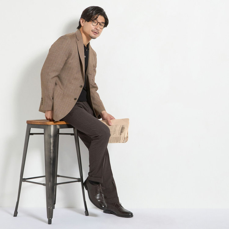 スタンリーブラッカ  【stanley blacker new york】【春夏】3釦段返りジャケット/ブラウン 茶中間