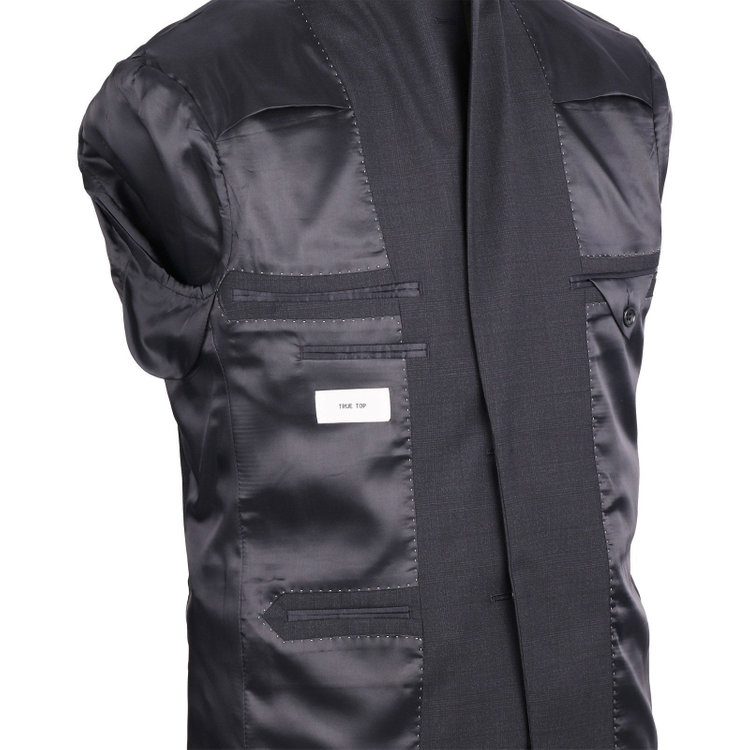 トゥルートップ 【TRUE TOP】【春夏】2釦シングルスーツ 1タック/ネイビー×チェック/ULTRA WASH ネイビー系(紺)