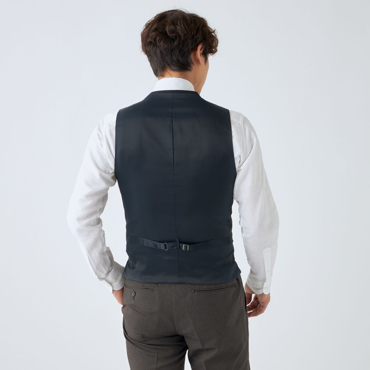 ＪＰ コンフォート 【JOHN PEARSE comfort】【秋冬】リバーシブルジレ(ベスト)/ネイビー＆グレー 紺中間