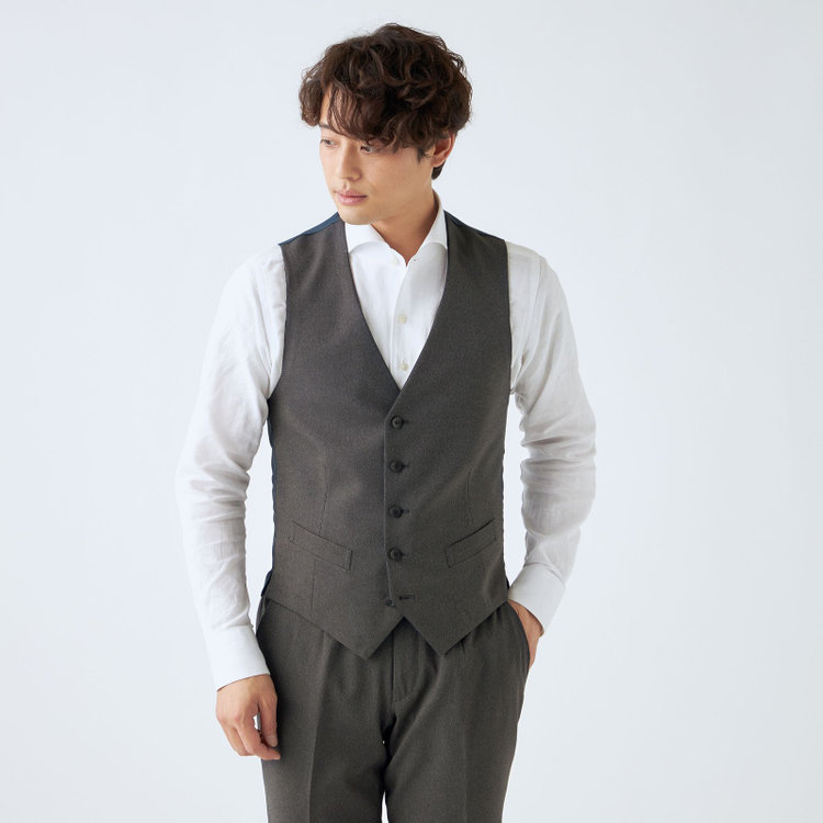 ＪＰ コンフォート 【JOHN PEARSE comfort】【秋冬】リバーシブルジレ(ベスト)/ネイビー＆グレー 紺中間