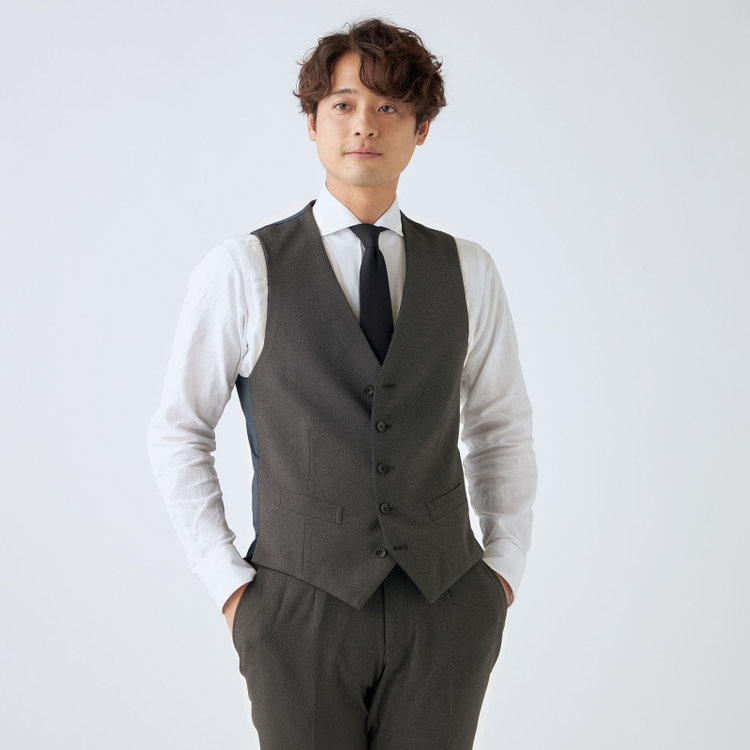 ＪＰ コンフォート 【JOHN PEARSE comfort】【秋冬】リバーシブルジレ(ベスト)/ネイビー＆グレー 紺中間