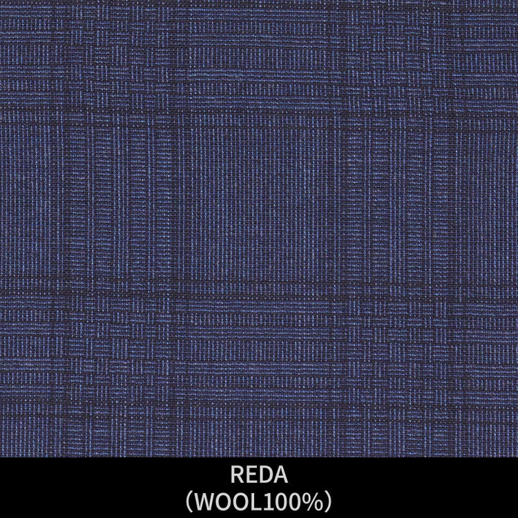 ＪＰ コンフォート 【パターンオーダー】【JOHN PEARSE comfort 3釦段返り】【春夏】スーツ/REDA/ネイビー×ネイビー×チェック(WOOL100%) ネイビー系(紺)