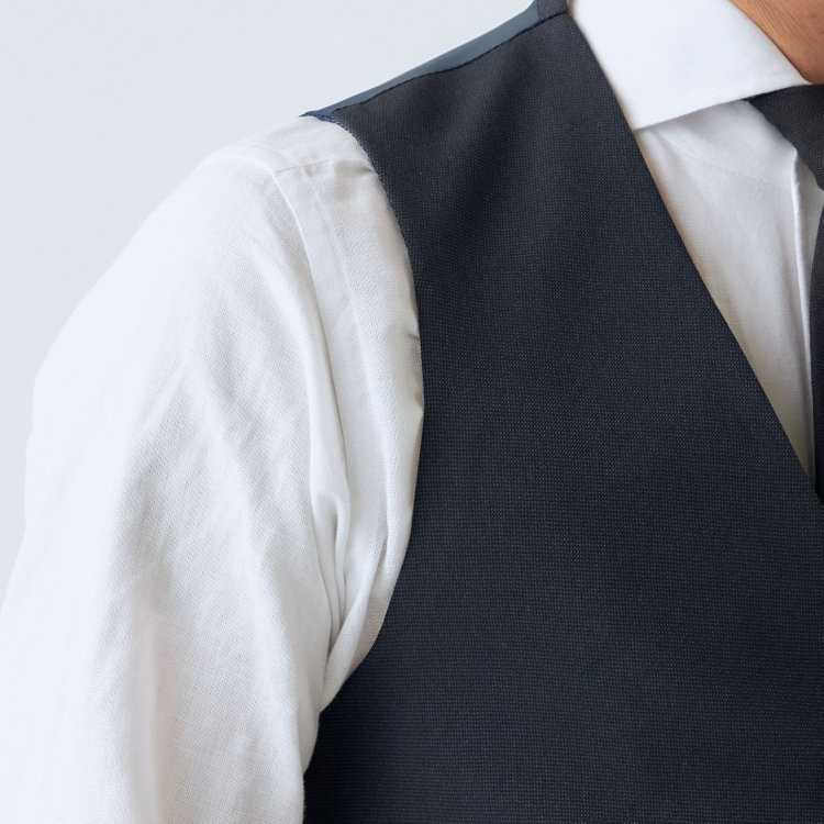 ＪＰ コンフォート 【JOHN PEARSE comfort】【秋冬】リバーシブルジレ(ベスト)/ネイビー＆グレー 紺中間