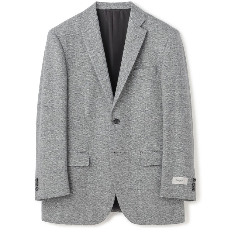ドナートヴィンチ 【Donato Vinci Italy】【秋冬】カシミヤブレンド2釦シングルジャケット/グレー/本水牛釦 グレー中間