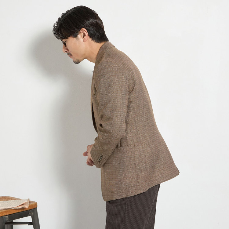 スタンリーブラッカ  【stanley blacker new york】【春夏】3釦段返りジャケット/ブラウン 茶中間