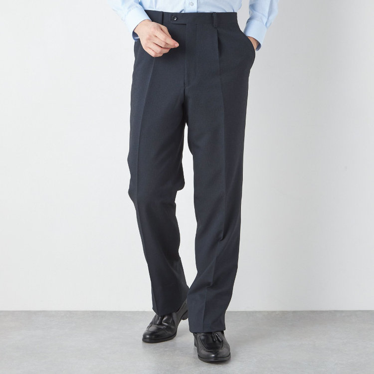 トゥルートップ 【TRUE TOP】【年間】2釦シングルスーツ ワンタックパンツ / ネイビー / パンツウォッシャブル ※裾直し必要 紺濃色